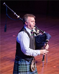 Stuart Liddell performing at the Mastery of Scottish Arts Concert