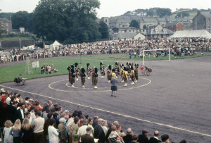 Vancouver Kiwanis Boys Pipe Band Competing in Scotland 1970